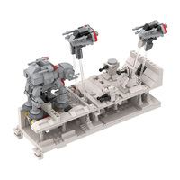 Hoth Battle MOC Building Blocks, Space Wars Scene with Gear-Driven Motion, AT-AT vs Snowspeeder Dynamic Diorama for Adults