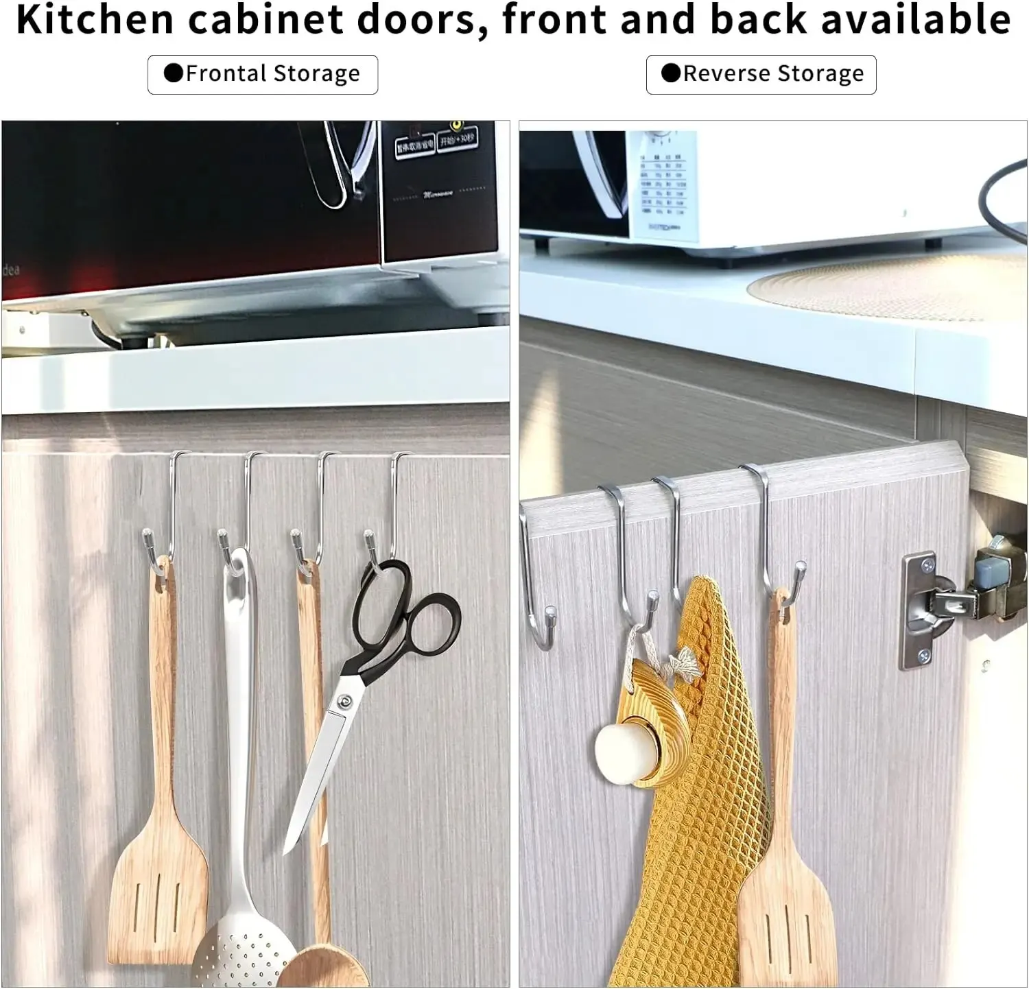 Stainless Steel Over Door Double Hooks For Towel Multipurpose Cupboard Hanging Hanger for Bathrooms Kitchen Cabinet Wardrobe