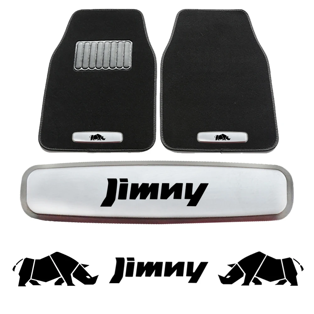 Car Carpet Emblems For Suzuki JIMNY JA11 JB31 JB33 JB43 JB23 JB64 JB74 Rhino Adventure Car Floor Mats Metal Emblem Sticker