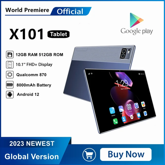 タブレットx101,Android,10.1インチ,12GB RAM,512GB ROM,Google Play,wps  5g,wifi,Bluetooth,ラップトップ,プロモーション,2022,グローバルバージョン - AliExpress