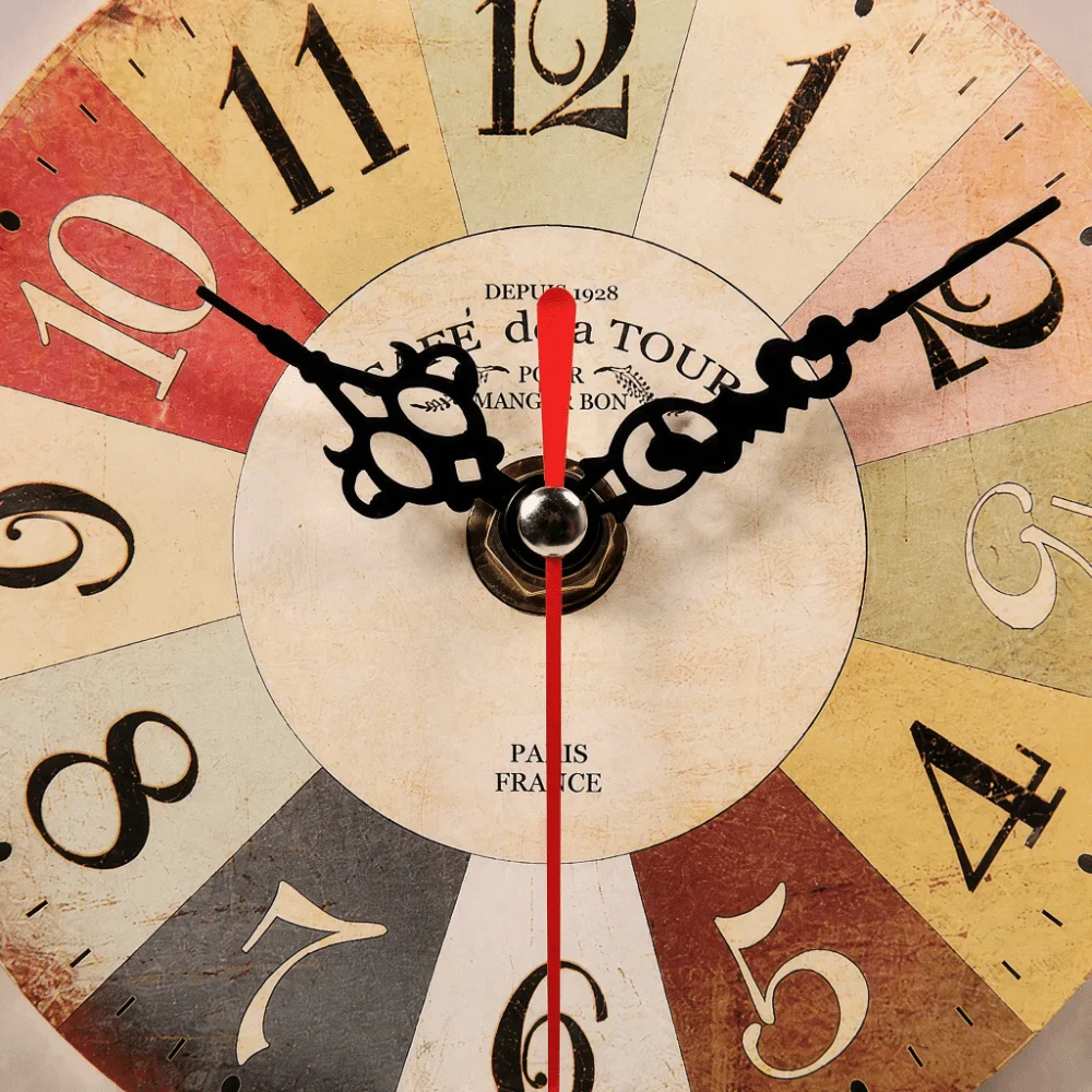12 Inch Wall Clock Battery Operated Silent Non-Ticking Wood Wall Clock European Style Quartz Movement Home Office Clock