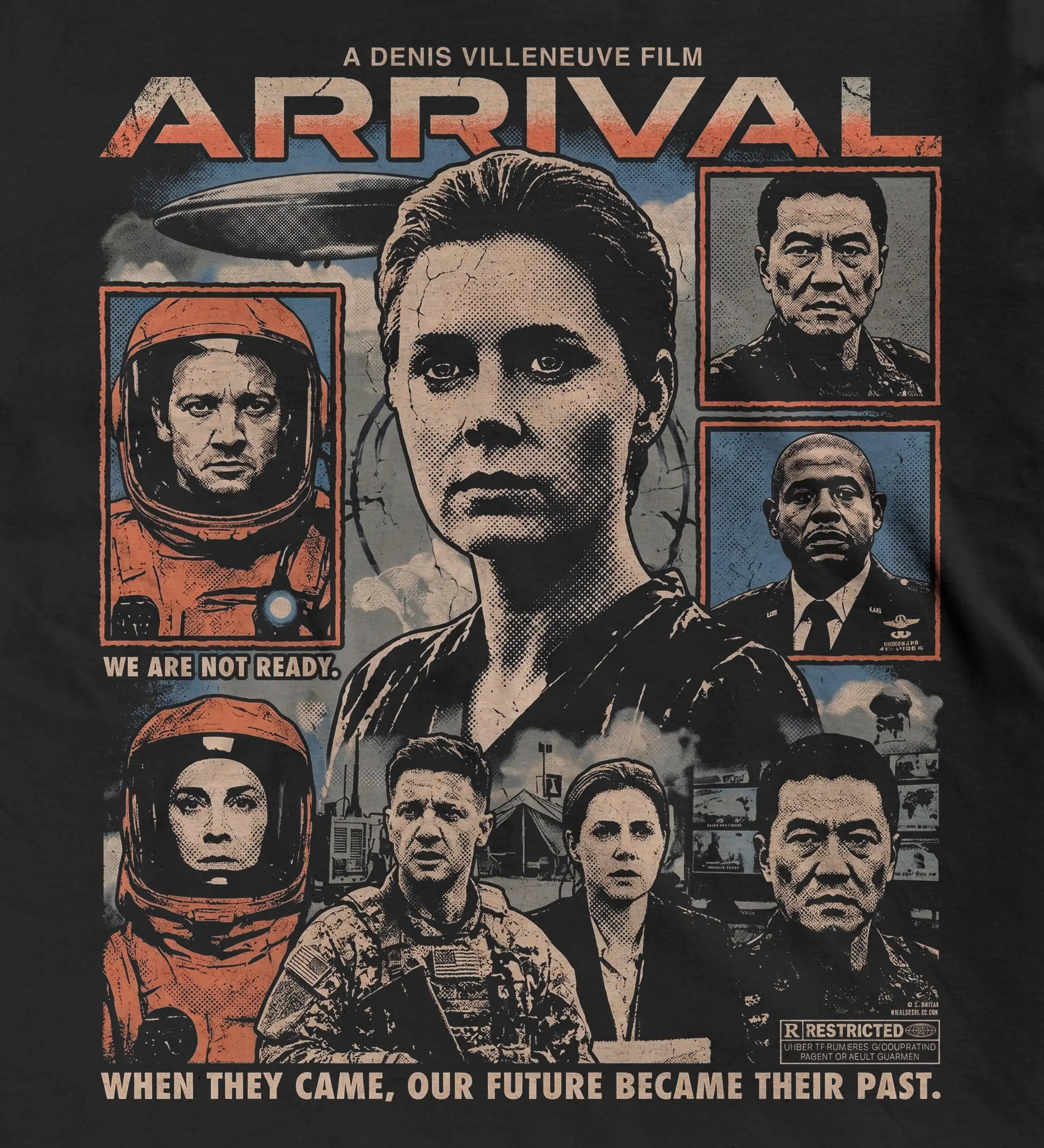 Arrival Movie Poster T-Shirt | Louise Banks Sci-Fi Drama Film Graphic Tee