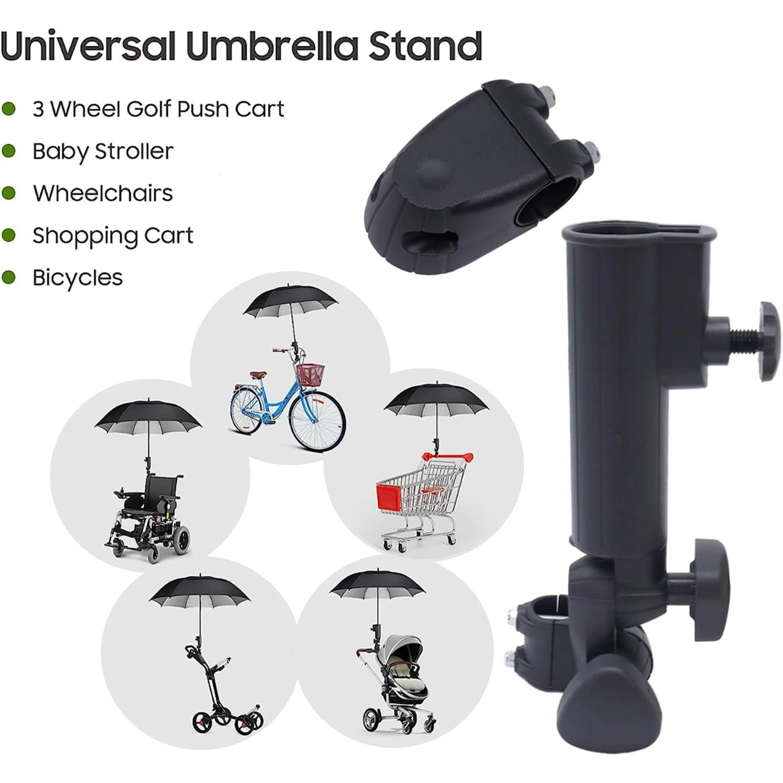 Golf Trolley Umbrella Holder Stand for Powakaddy Motocaddy Universal Push Cart