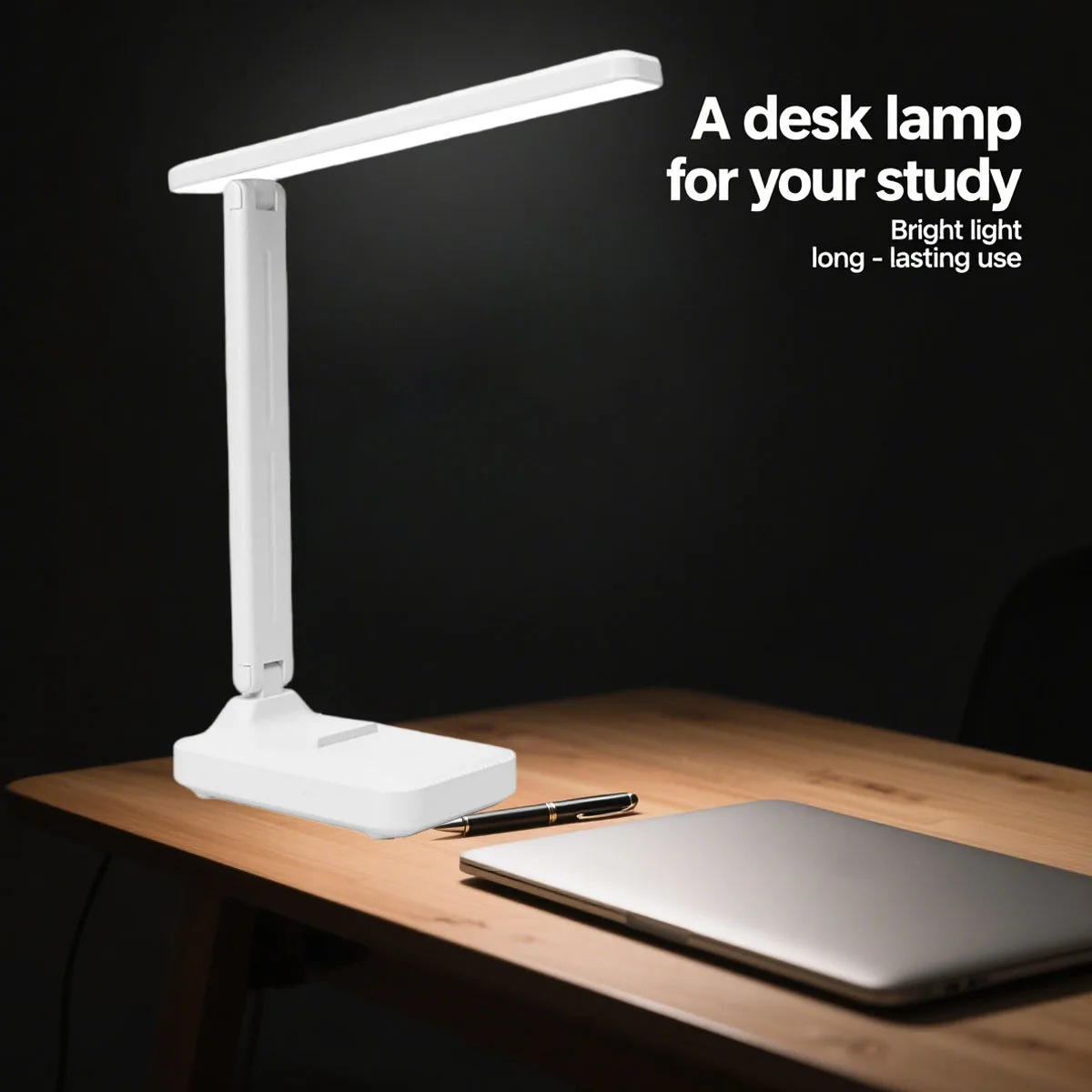 Single-Head LED Folding Desk Lamp，Eye Protection Reading Night Light，Touch Dimmable，6000mAh Chargeable battery