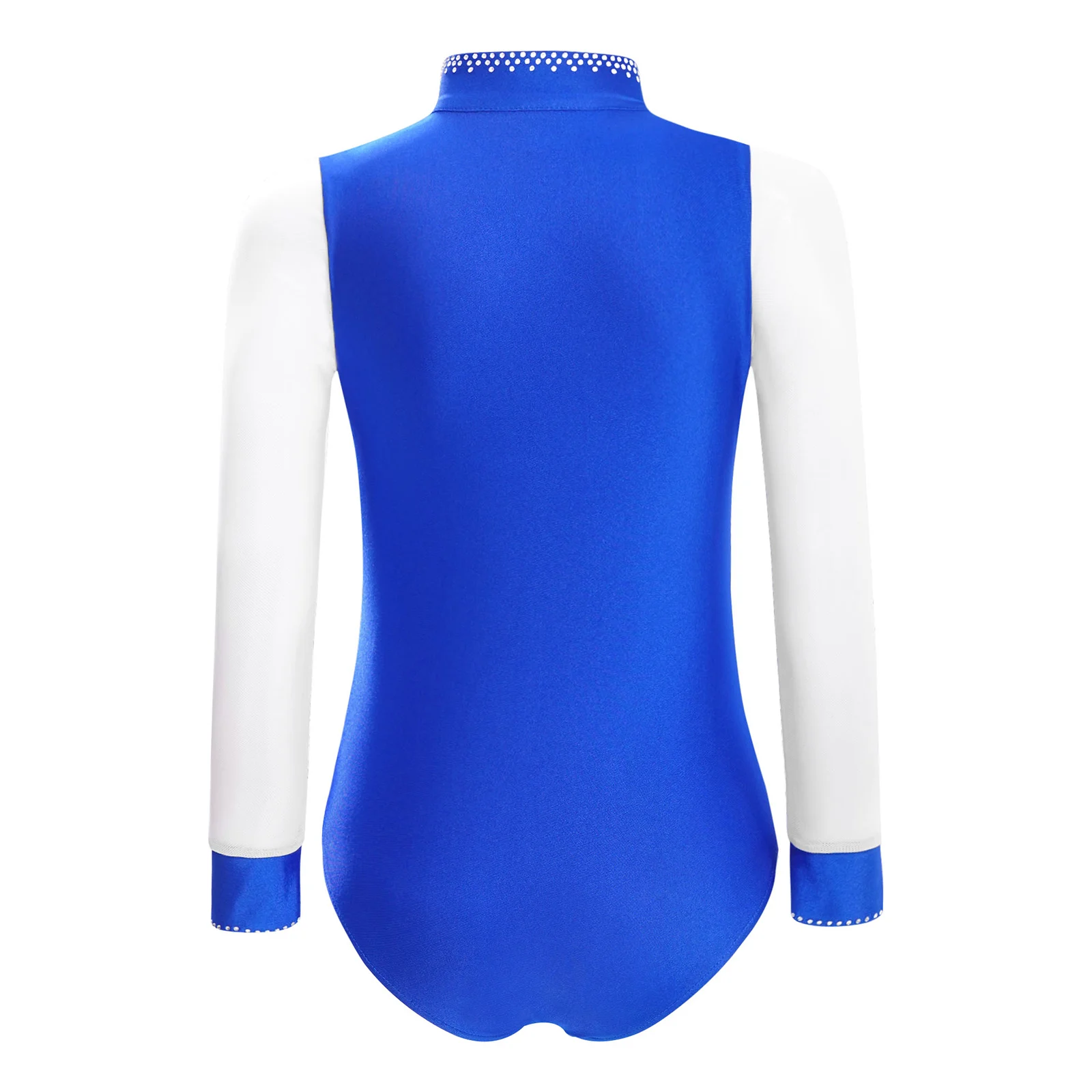 أطفال بنين الشكل التزلج يوتار بقماش شفاف كم طويل لامعة الراين يوتار لمسابقة أداء ملابس الرقص