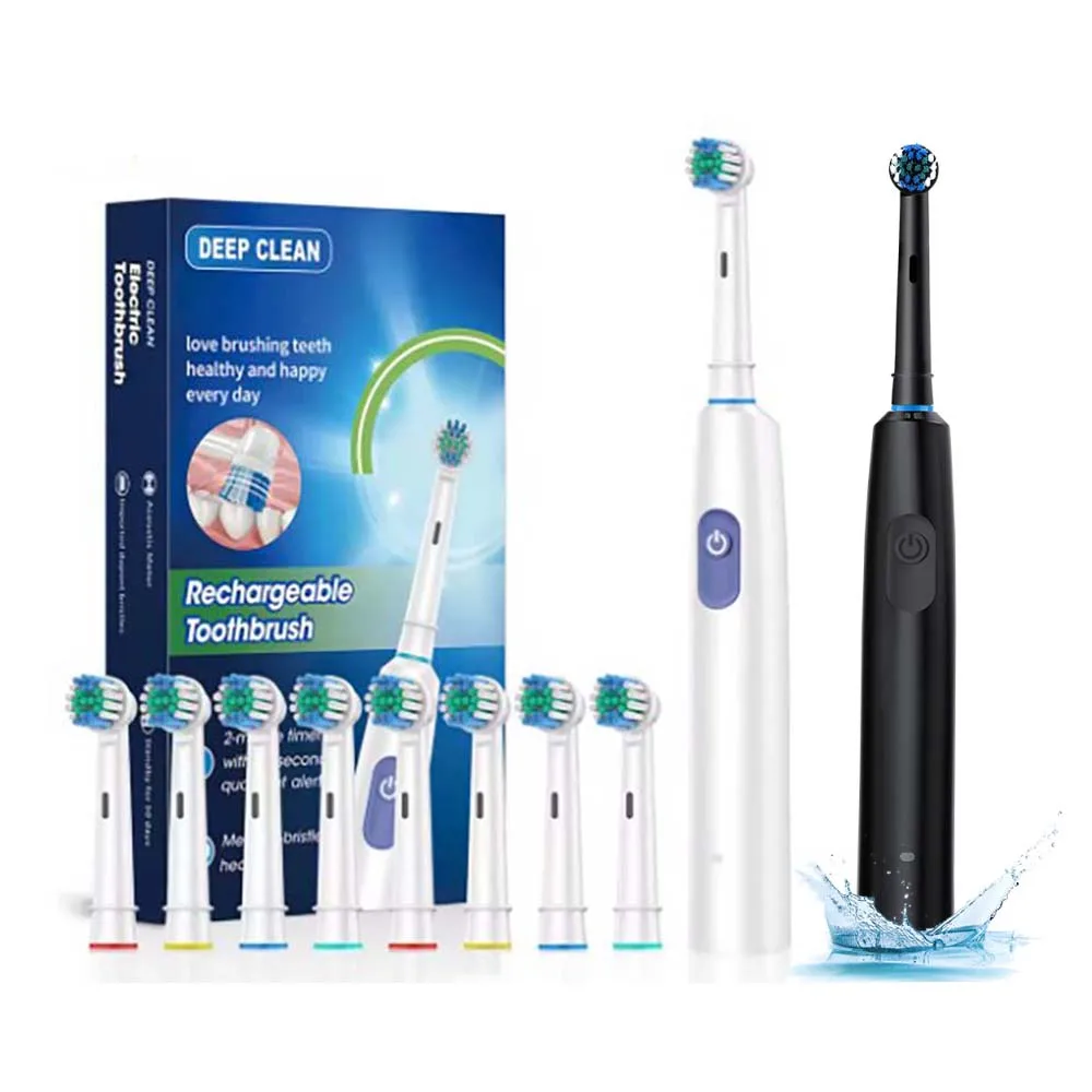 

Electric Rotating Toothbrush 5 Modes Cleaning Teeth Brush Waterproof Electronic Toothbrush With Timer with 8 Soft Brush Heads