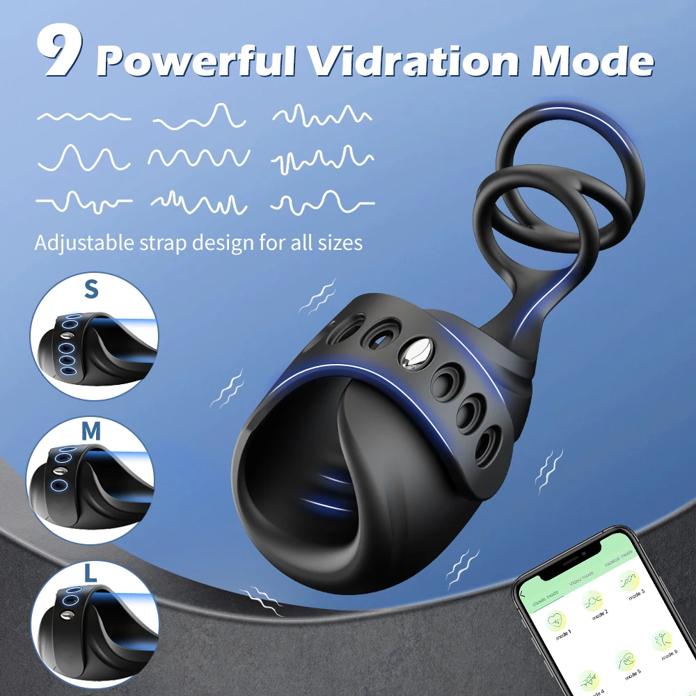 Vibrator for Men Glans Massager Delay Trainer Penis Ring Stimulate Male Masturbators Open-Ended Sex Toys for Men Adult Goods