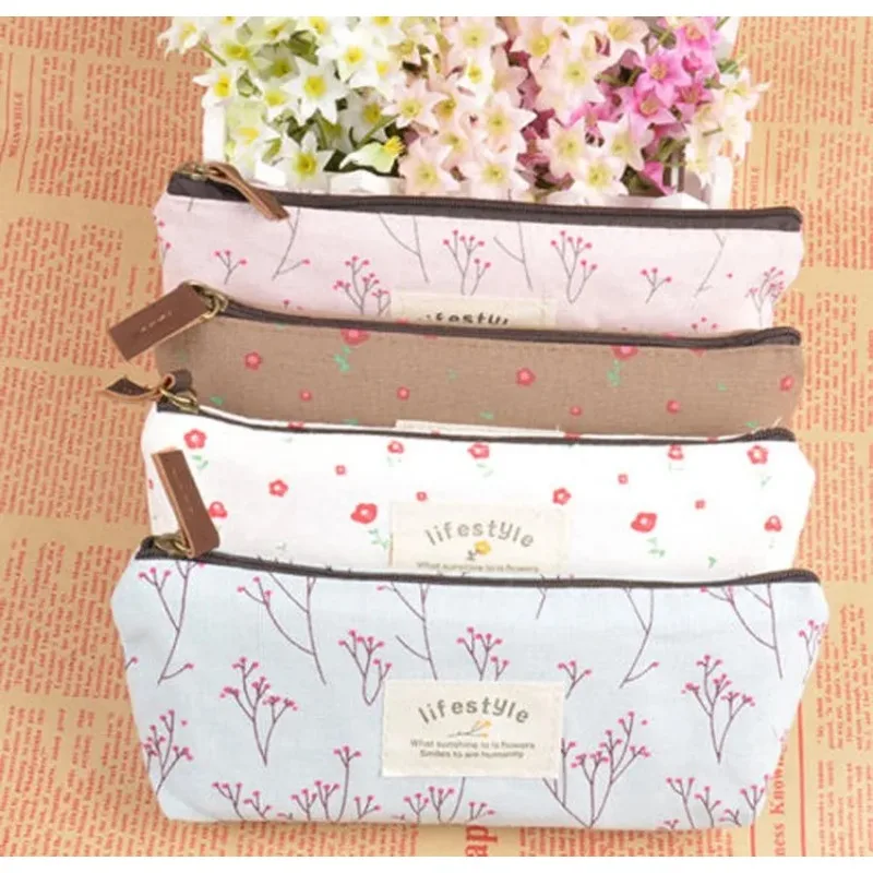 Hot Stationery Canvas Cosmetic Bag Women Travel Toiletry Makeup Bag Purse Pouch Zipper Pen Pencil Case