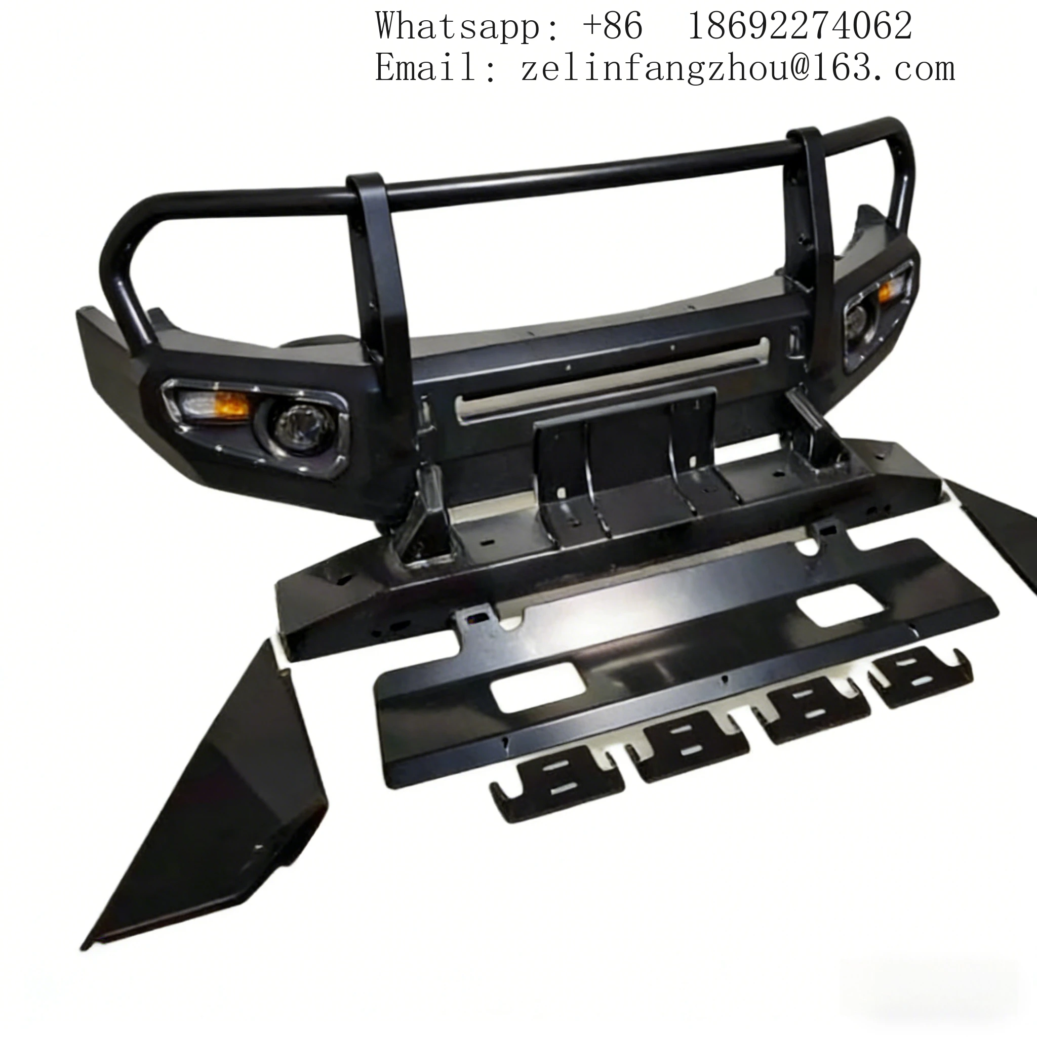 

Steel Front Bumper Kit w/ Tow Hook Cut-Outs Fit Mitsubishi Triton L200 MQ 2015-2018 Off-Road Heavy Duty