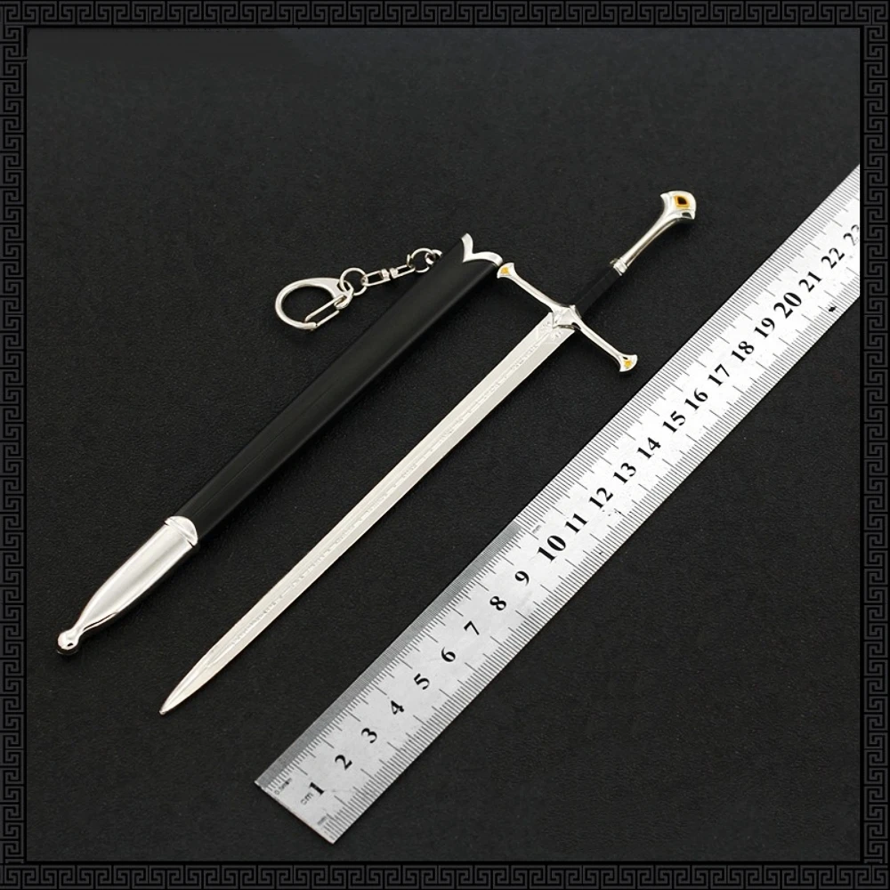 22cm Movie Peripherals, The Lord of The Elendil Narsil Sword Rings Model, Zinc Alloy 1:6 Toy Ornaments, With Scabbard, Not Sharp view 3