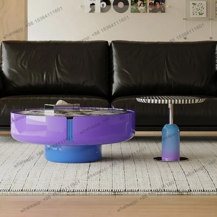 

Italian light luxury coffee table new living room home high-end sense personalized fashion artistic sense round coffee table
