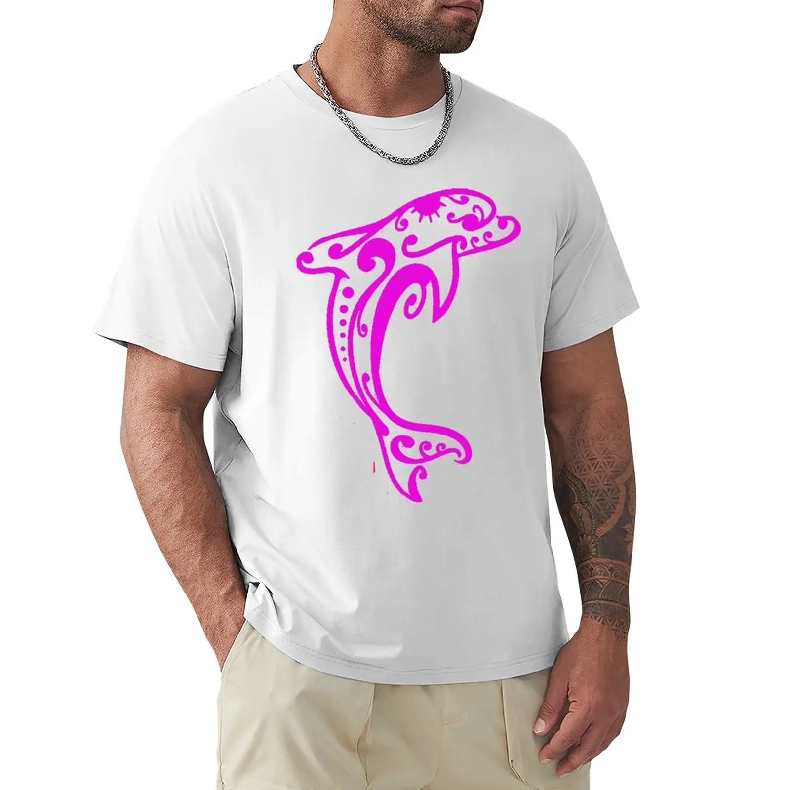 Id54-2 розовый и фиолетовый дельфин, милый Дельфин, милые животные, животные с теплой кровью, морские существа, футболка с дельфином