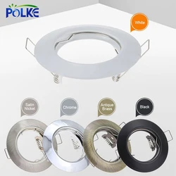 LED Downlight Embutida Montagem Quadro GU5.3/GU10/E27 Teto Lâmpada Titular Base Cozinha Spot Iluminação Acessórios Suporte de Recorte 55mm