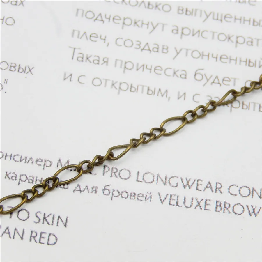5M Antique Style Bronze Necklace Jewellry Chain Finding Retro Pendant Accessories 5*2MM