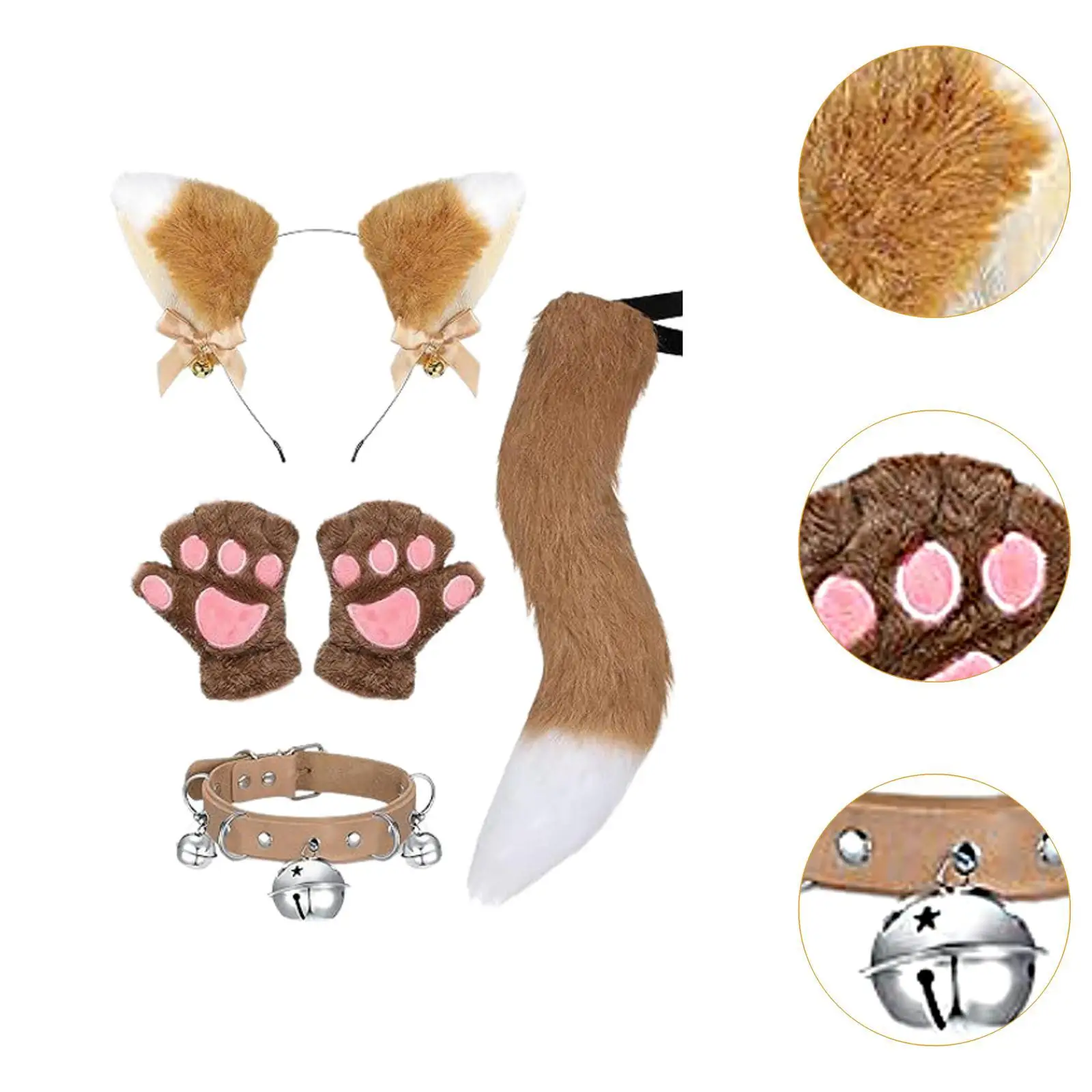 Vos oren staart handschoenen kraag set decoratie aankleden interessante cosplay vos kostuums voor themafeesten Halloween maskerade
