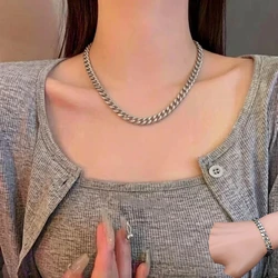 Gold Color Stainless Steel 8mm Thick Heavy Cuban Link Chain Bracelets Necklace For Men Fashion Party Wedding Jewelry Sets Gift