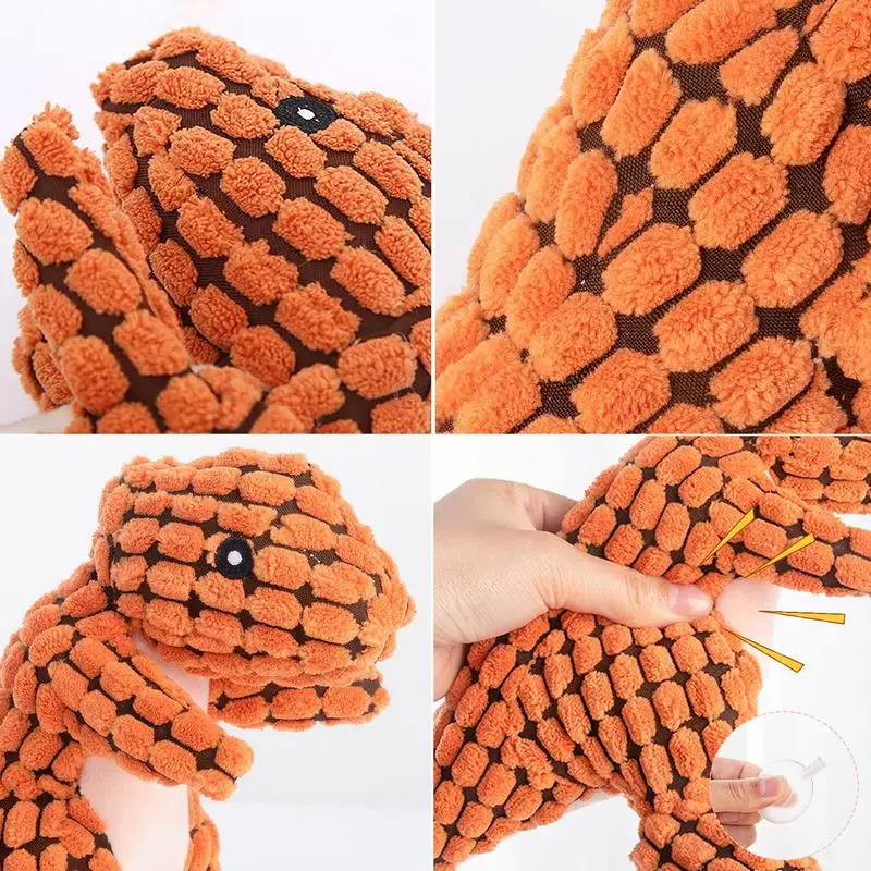 Plush Dog Toy Dinosaur Dog Squeaky Toys Stuffing Plush Dog Soft Squeak Toys Tough Dog Toys For Aggressive Chewers Large Breed