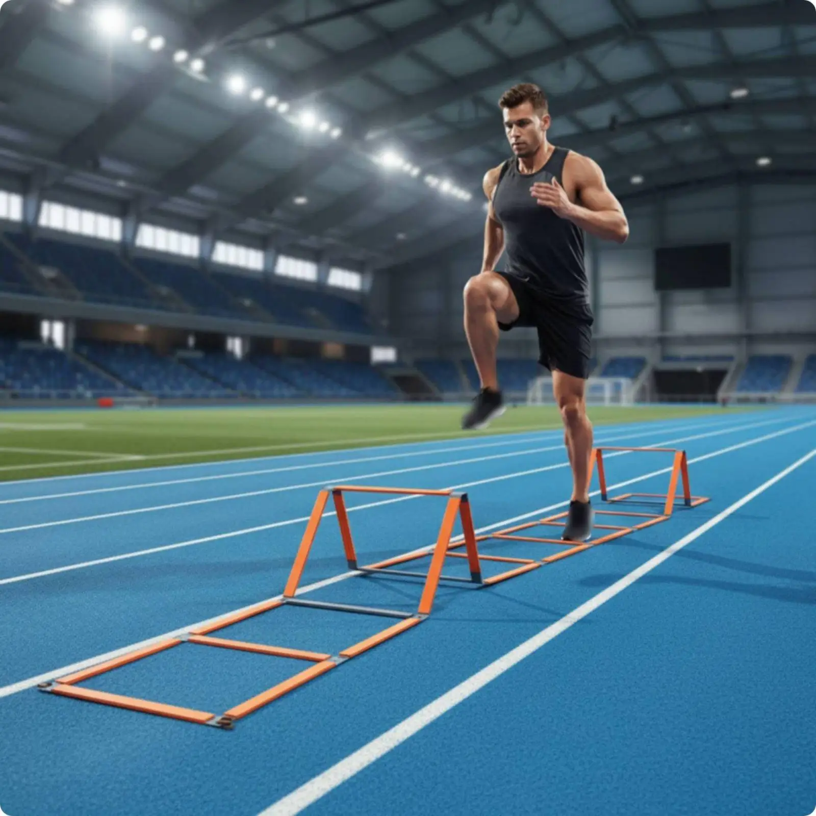 Coordination Training Ladder Fixed Frame Folding Agility Hurdle Multi-Use