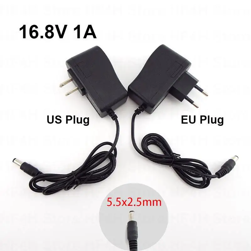 AC 100-240V Power Supply Adapter  DC 8.4V 12.6V 16.8V 1A 1000MA 4.2V 2A 5.5*2.5mm for 18650 Lithium Battery Charger