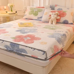 Autumn Winter Milk Velvet Single Product Bed Hat Extra Fleece and Thickened Warm Bedspread with Elastic Mattress Cover 200x220