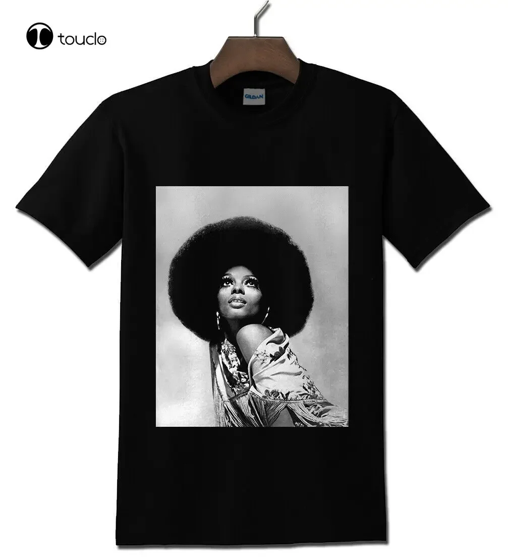 Diana Ross Soul Singer Legend Black T-Shirt Tee Shirt Custom Aldult Teen Unisex Digital Printing Fashion Funny New