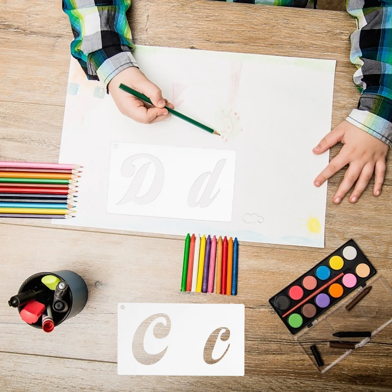 

1Set Number Stencil for Painting Tough Sturdy Easy to Wipe Washable Repeated Use Symbol Numbers Craft Stencils DIY Art