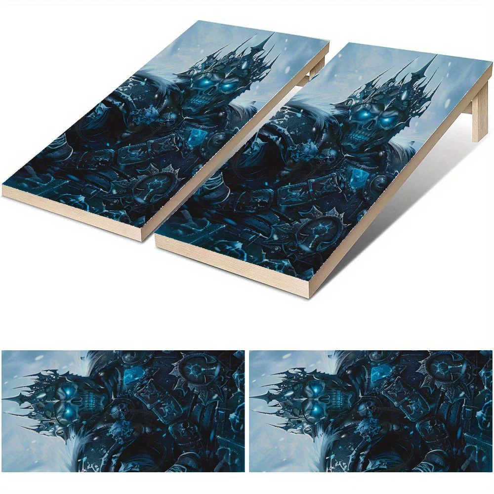 Papan Cornhole Tahan Air Ice Abyss Dead Soul, Desain Papan Permainan Luar Ruangan PVC, Sempurna untuk Aktivitas Olahraga & Rekreasi