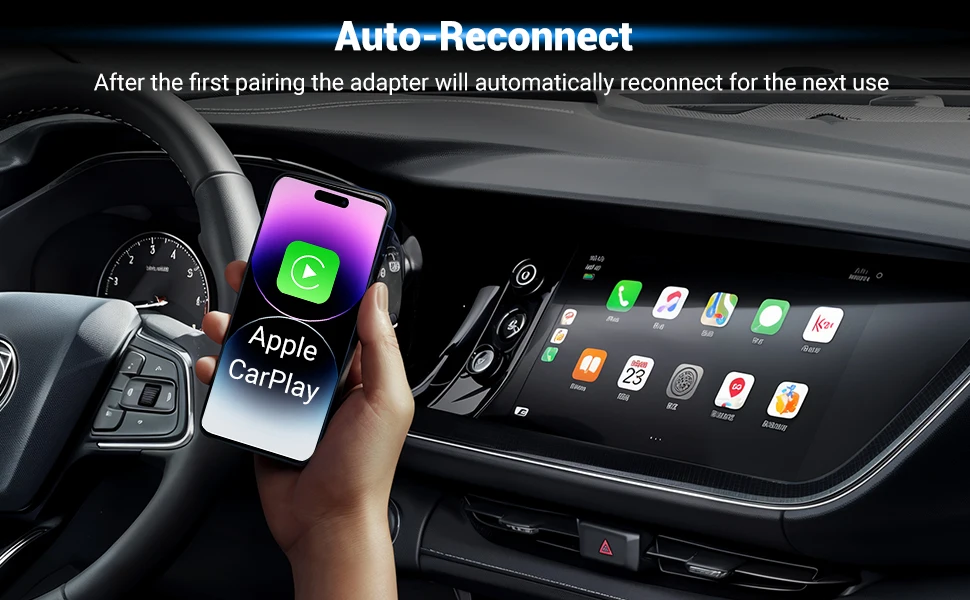2025 2in1 Wireless Carplay & Android Auto Box verkabelt mit Wireless Dongle Automatic Connect Adapter Bluetooth Plug & Play Mini Box – Detail 5