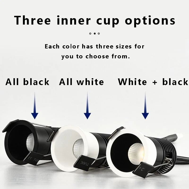 

Встраиваемые антибликовые светодиодные светильники COB с регулируемой яркостью, 7 Вт, 9 Вт, 12 Вт, 15 Вт, светодиодные потолочные светильники, 110 ~ 240 В, светодиодные потолочные точечные светильники, внутреннее освещение