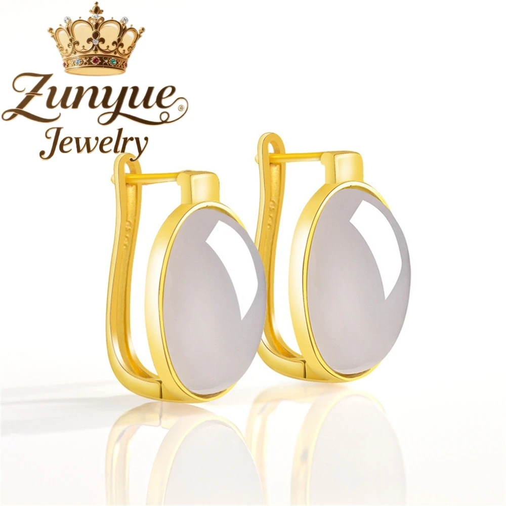 

Natural And Hetian Jade Smoke Purple Earring S925 Silver Inlaid Earrings A Simple And Elegant Women's Pendant With High-End Jade