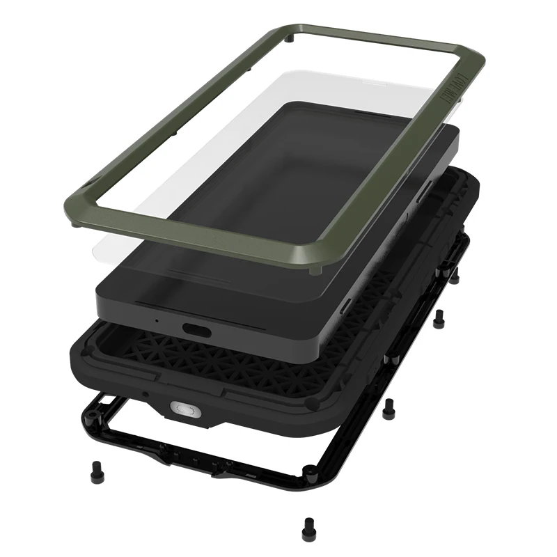 Love Mei Phone Cases for Sony Xperia 1 5 10 II Military Grade Metal Protective Case Silicone Shockproof Dustproof Cover