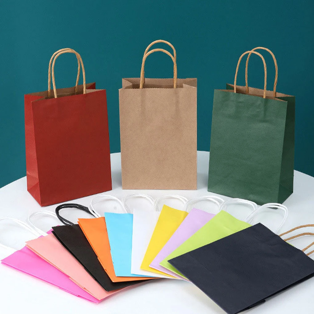 Wide Range Of Uses Kraft Goodie Bags Parties And Events Kraft Goodie Bags Bulk With Handles white 3