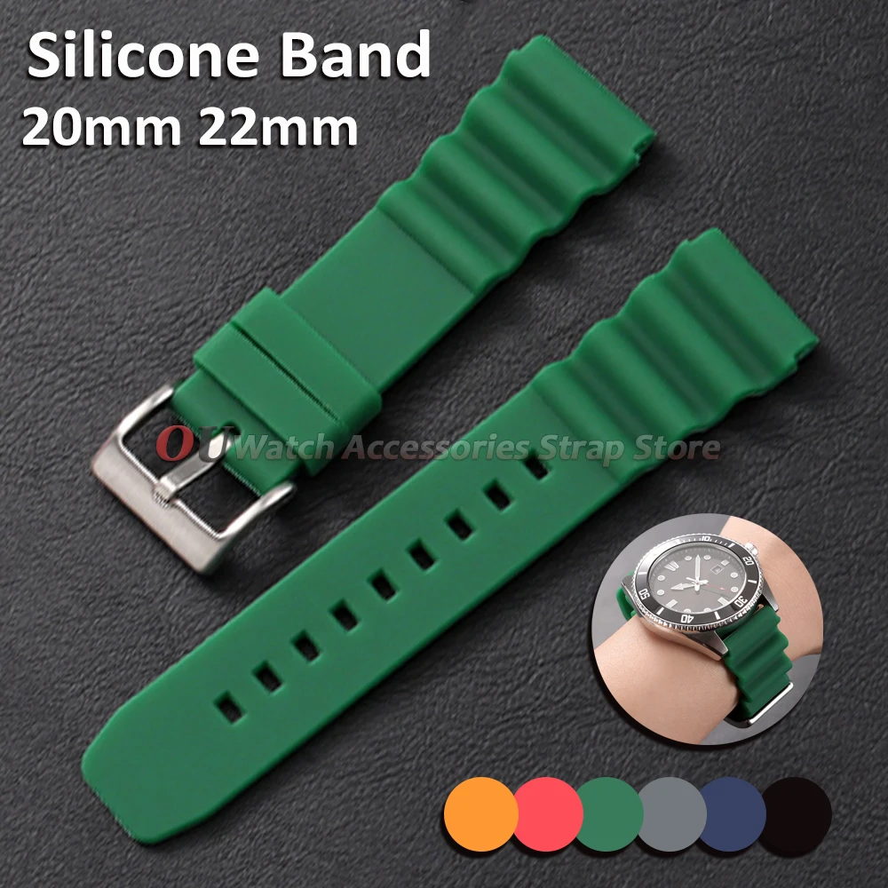 Silikon-Uhrenarmband für Seiko SKX007 SRP777J1, 20 mm, 22 mm, Herren-Sport-Armband, wasserdicht, Taucharmband für Casio-Uhrenarmband