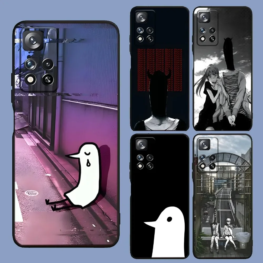 

G-Goodnight P-Punpun Phone Case For Samsung Galaxy A13,A21s,A22,A31,A32,A52,A53,A71,A80,A91 Soft Black Cover