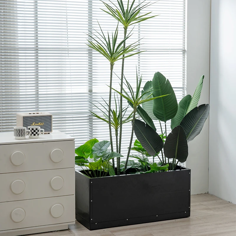 Outdoor flower box Rectangle self-absorbing pot Plastic partition flower bed Municipal garden sales department