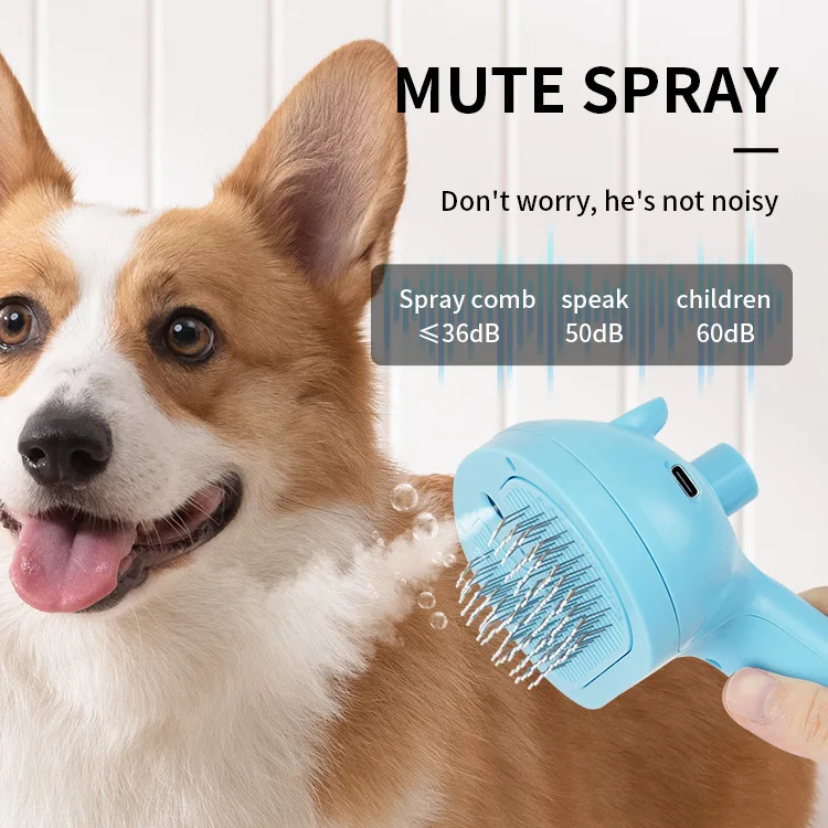 

USB Pet Grooming Brush 3-in-1 Massage Comb,Hair Removal&Cleaning Tool with Steam Function,Anti-Shedding Deshedder for Cats&Dogs