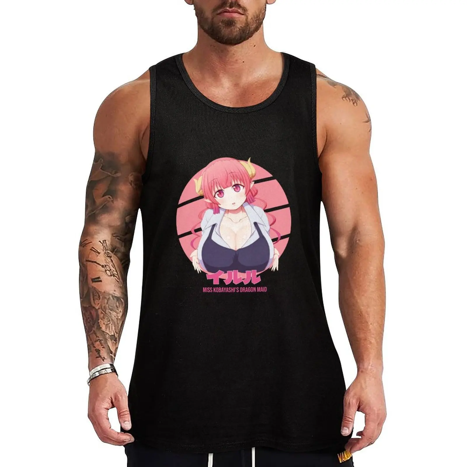 

Ilulu Miss Kobayashi's Dragon Maid Circle Design Tank Top Summer Casual Tank Top Loose Lightweight Sleeveless