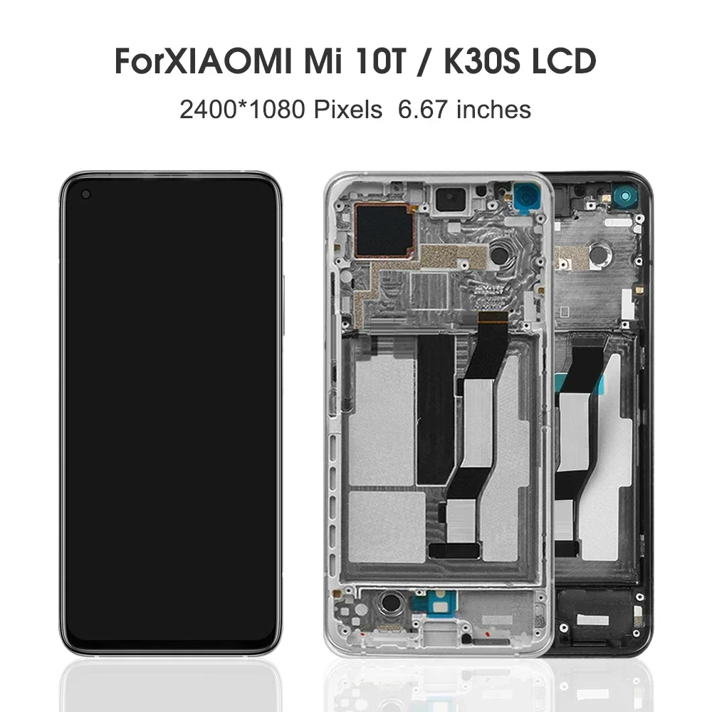 For Xiaomi Mi 10T 5G 6.67\'\'For Redmi K30S Mi 10T Pro M2007J3SY LCD Display Touch Screen Digitizer Assembly Replacement