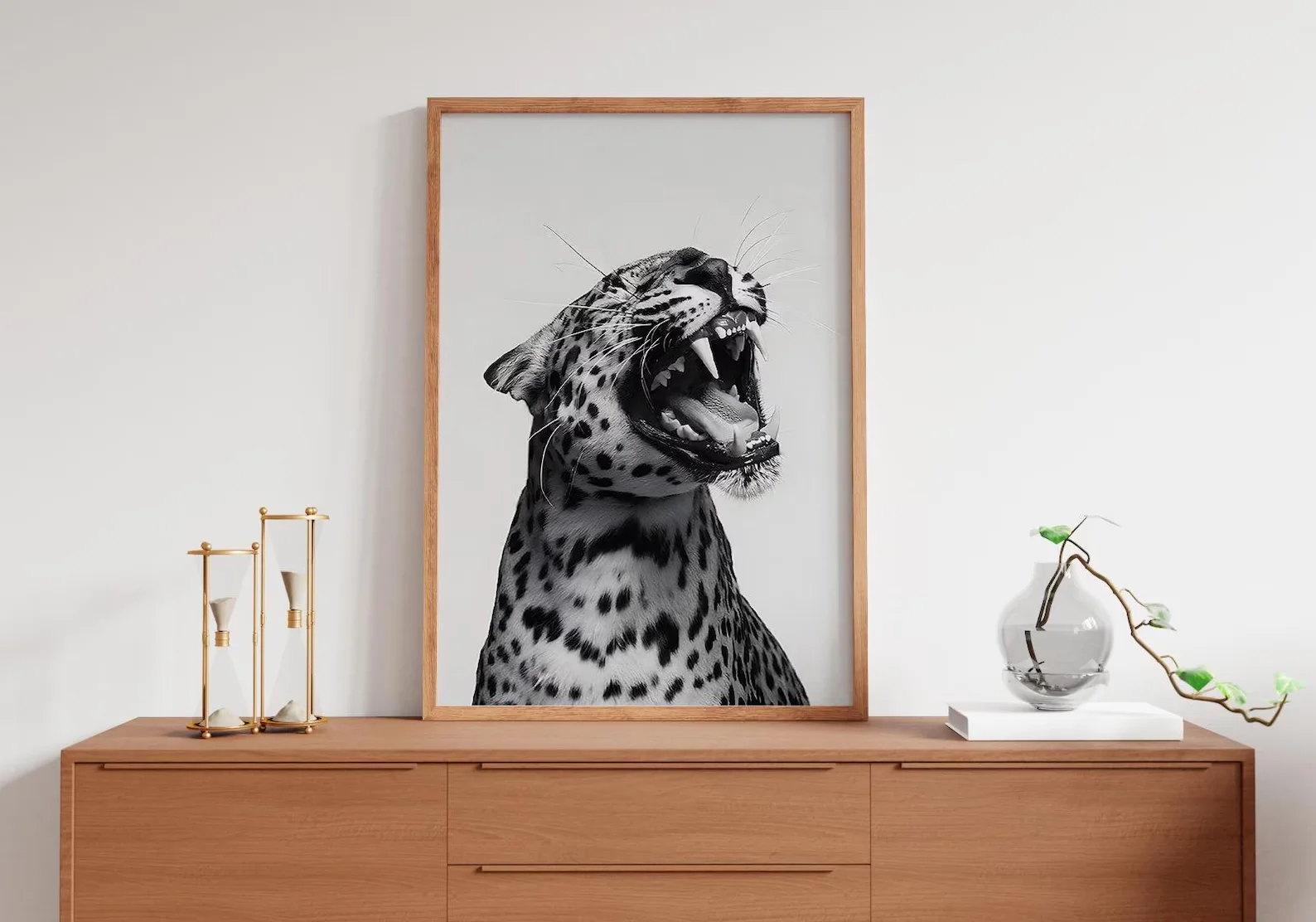 Canvas Wall Art Unframed Poster Trendy Leopard Print Black White Home Decor Digital Download Printable Wall Art