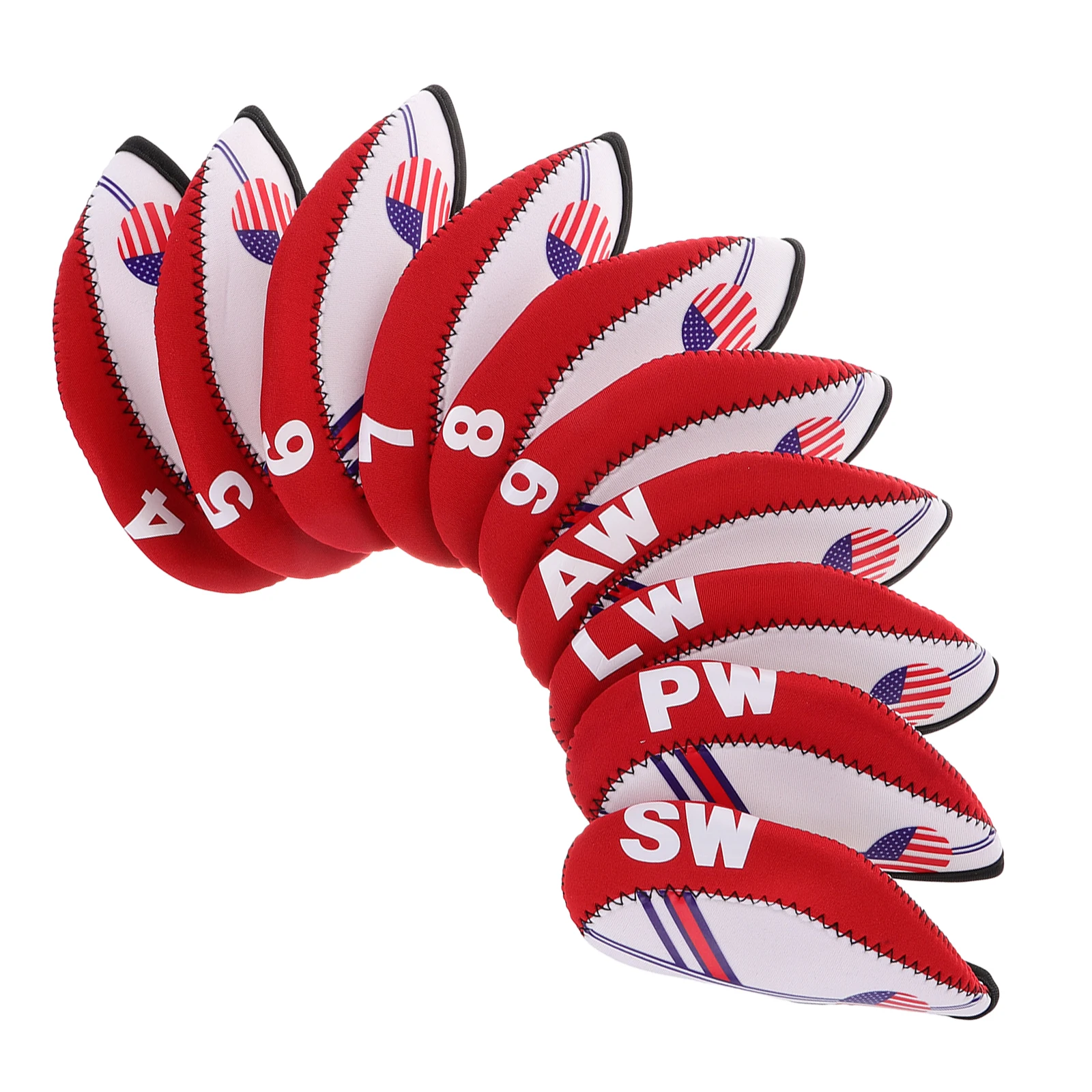 

10Pcs Golf Iron Head Covers Neoprene Snug Fit Protective Golf Club Covers Stylish Golfing Accessories for Men Driver Head Cover