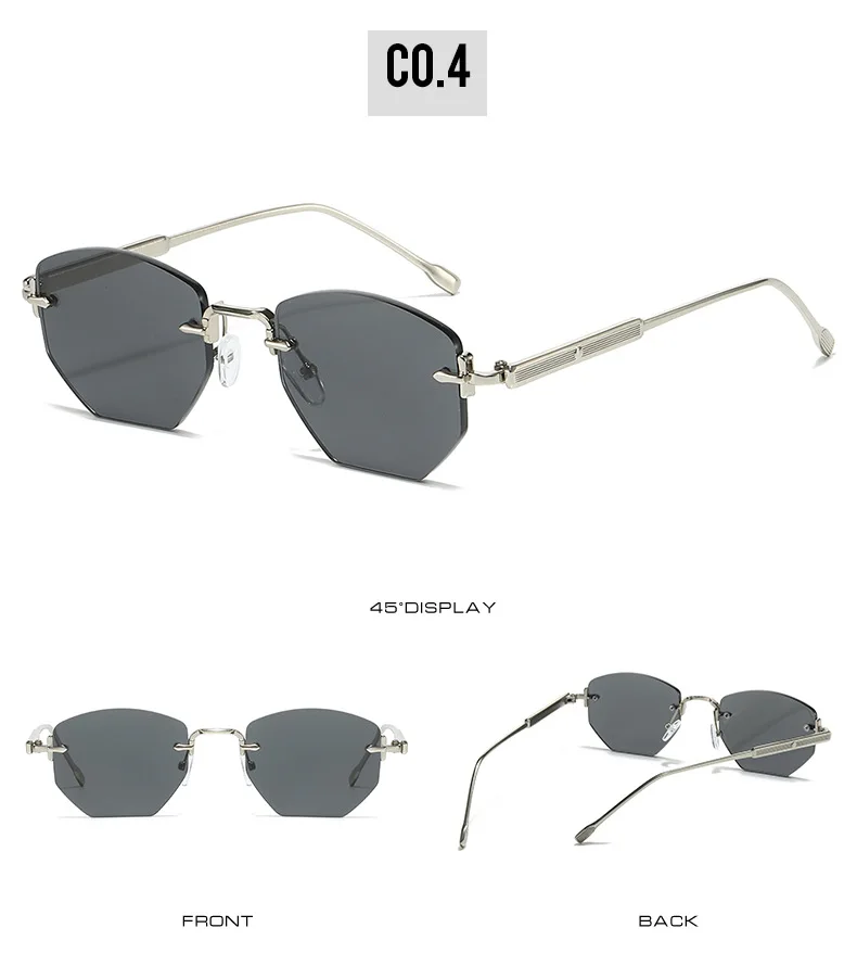 2025 neue Randlose Sonnenbrille Frauen Marke Mode Luxus Uv400 Damen Polygon Sonnenschutz Reise Brillen – Detail 9