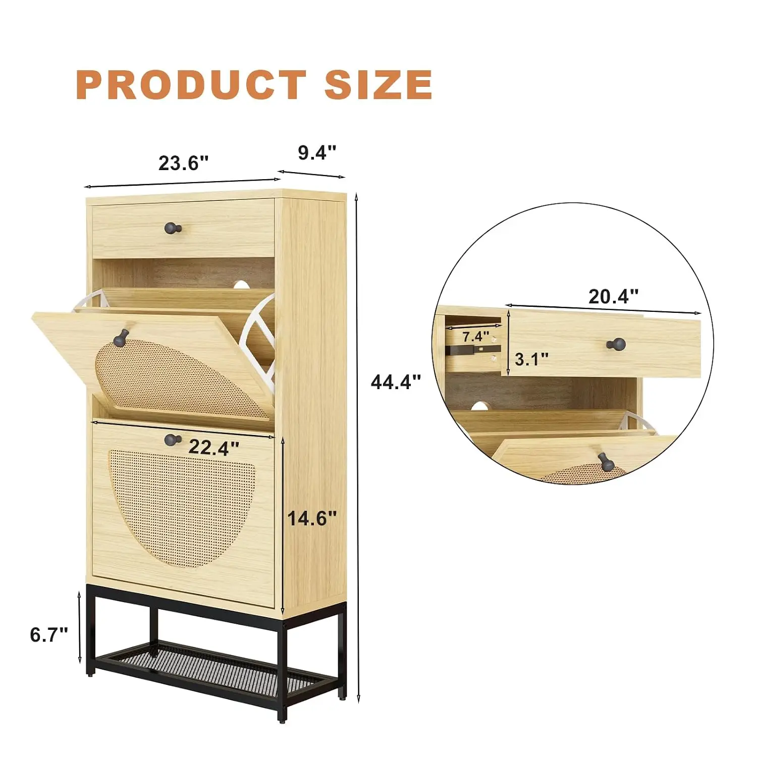 Shoe Cabinet 2-Pack, Freestanding Shoe Rack with Flip & Pull Drawers, Slim Entry Storage Metal Frame for Sneakers, Customized