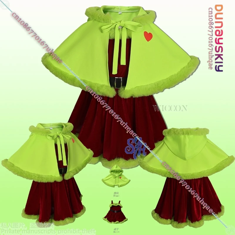 

Зеленый пушистый монстр, косплей, аниме, фильм ужасов {SAIKOU}Детская накидка на подтяжках, платье на Хэллоуин, Рождество, вечеринка, Cos