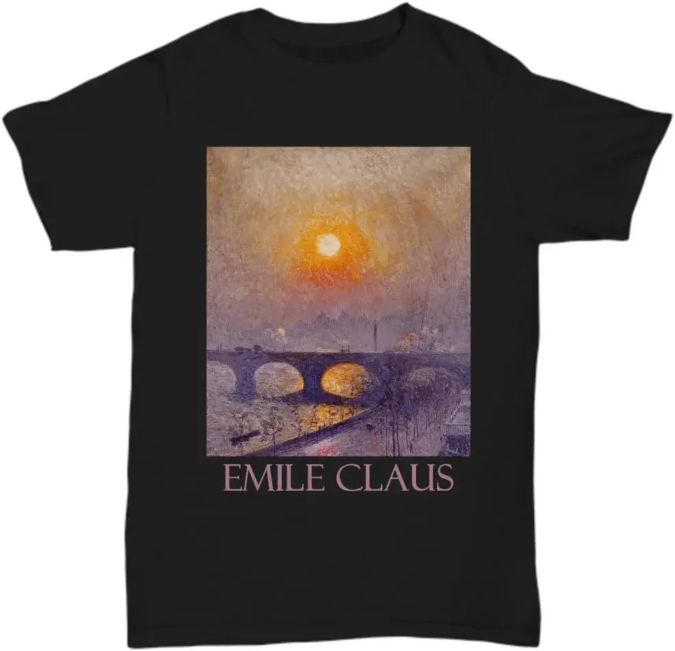 Sunset Over Waterloo Bridge by Emile Claus - Tees Y2K tops Unisex Summer Short Sleeve