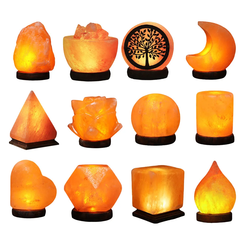 

Himalayan Salt Lamp LED Night Light with Base Crystal Salt Rock Lamp Classic Table Light Home Bedroom Decoration