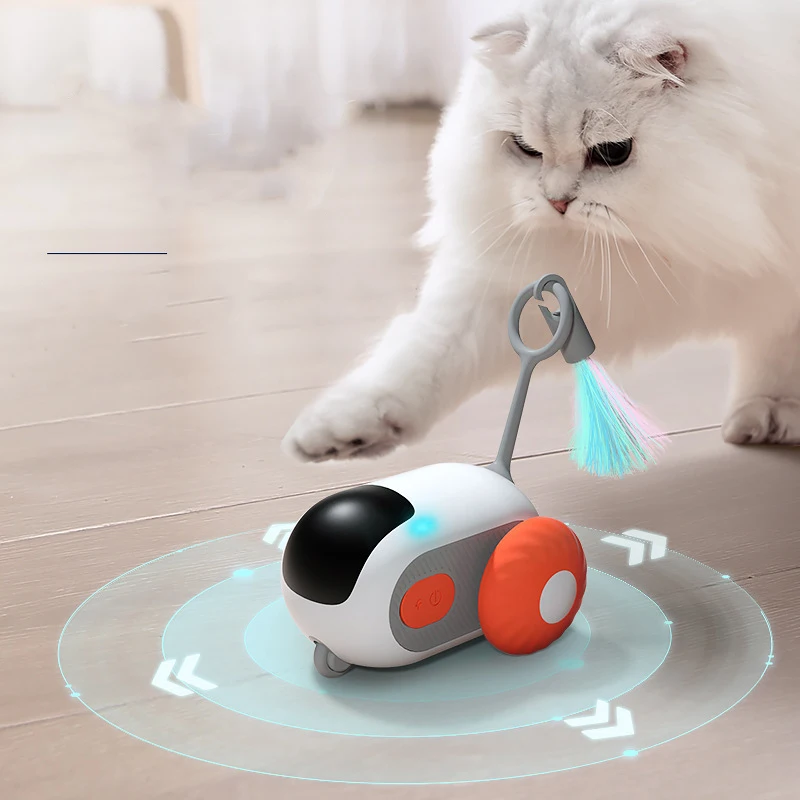 Electric Cat Toys Remote Control Sports Car Teaser Stick Self-Help Boredom Reliever Indoor Cat Interactive Smart Cat Toys