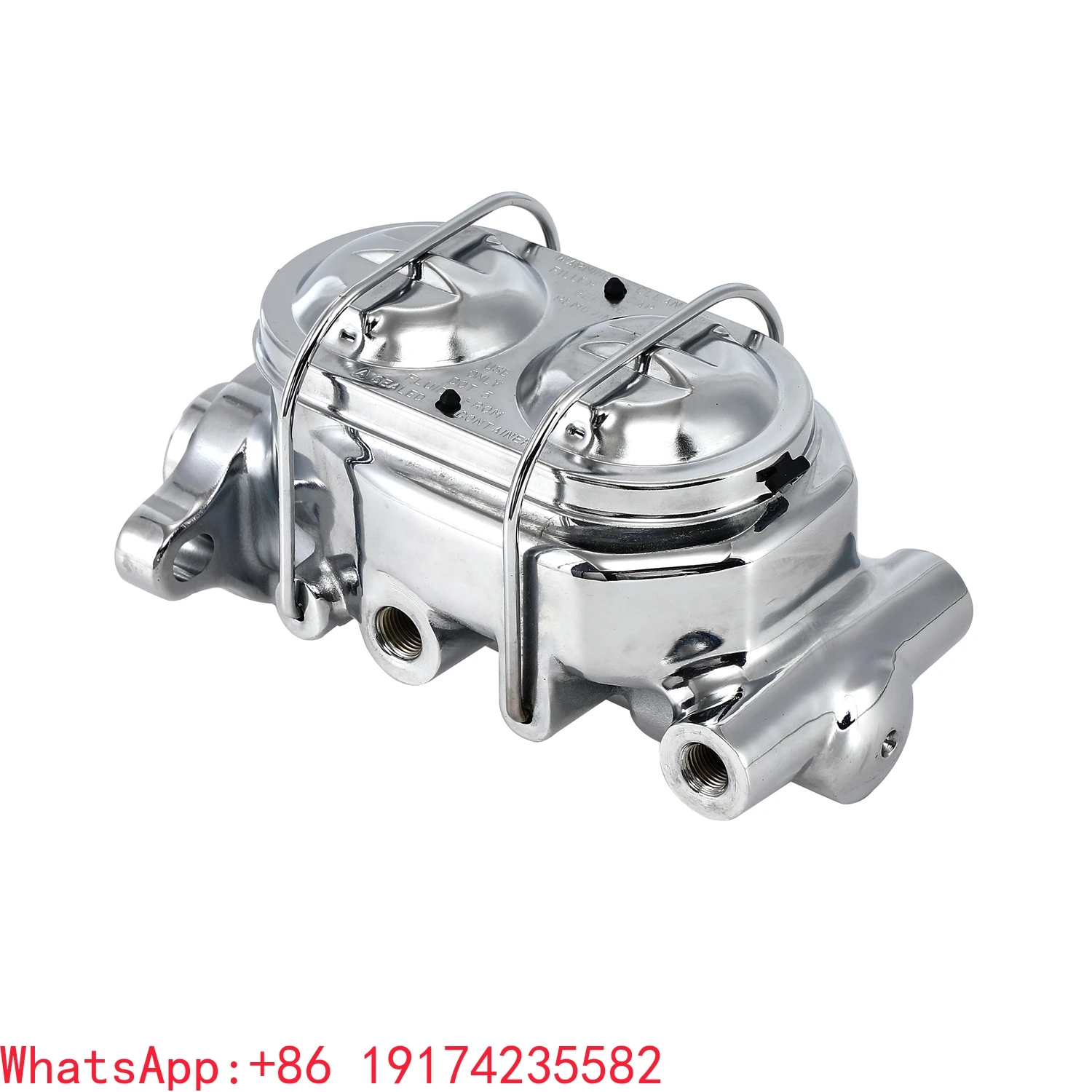 

Universal W/1" Bore Chrome Aluminum Brake Bail Top Master Cylinder 4 Port for GM Street Rod