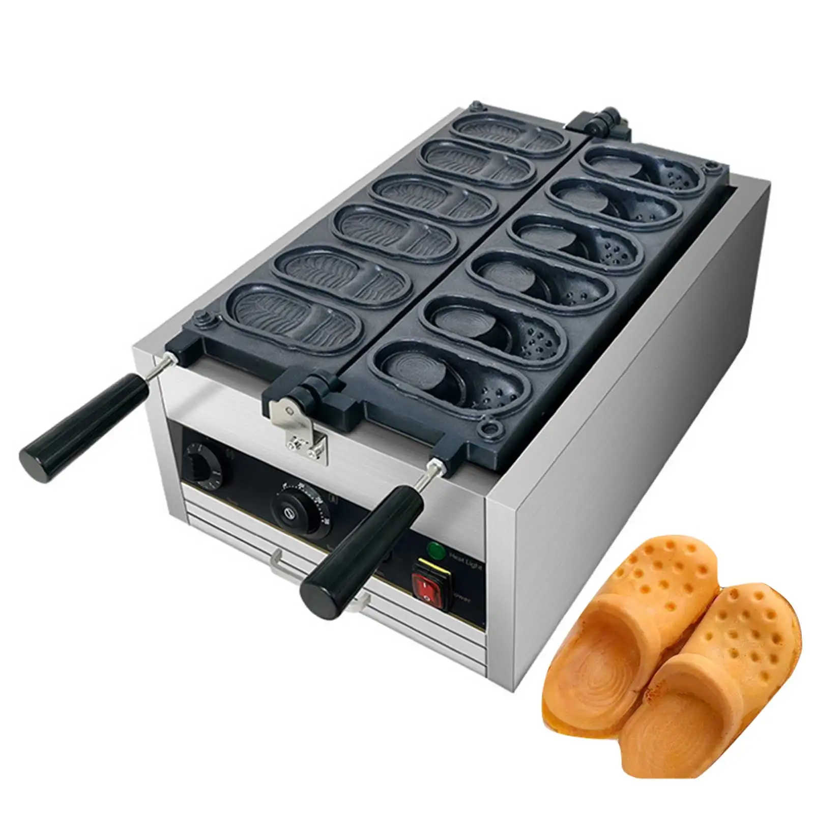 

Stainless Steel Crocs Shape Waffle Maker - Non-Stick 3D Hole Design Waffle Iron for Kids DIY Funny Shoe Pattern Pancake Baker