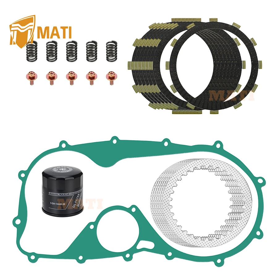 

M MATI 13088-0023 Clutch Friction & Steel Plates w/Gasket Oil Filter Kit for Kawasaki Vulcan 800 900 VN800 VN900 1995-2024