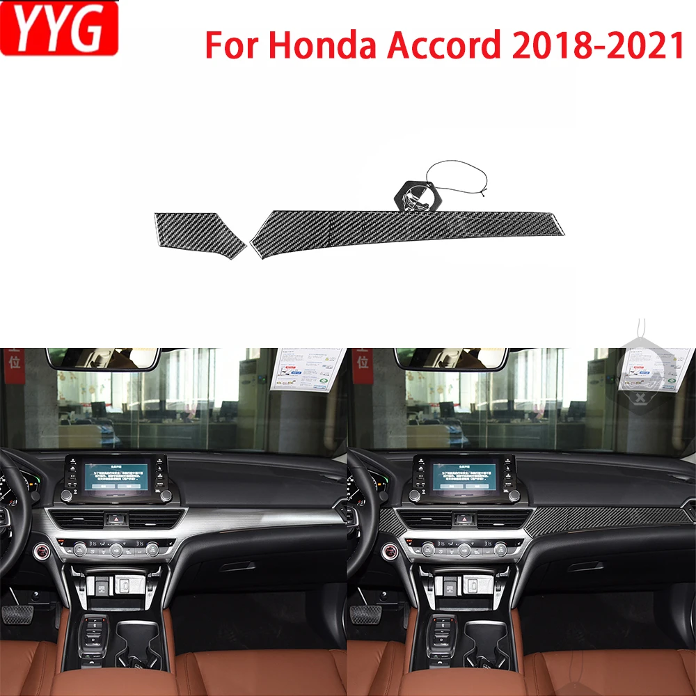 

For Honda Accord 2018-2021 Carbon Fiber Central Console Dashboard Panel Cover Car Interior Decoration Accessories Sticker